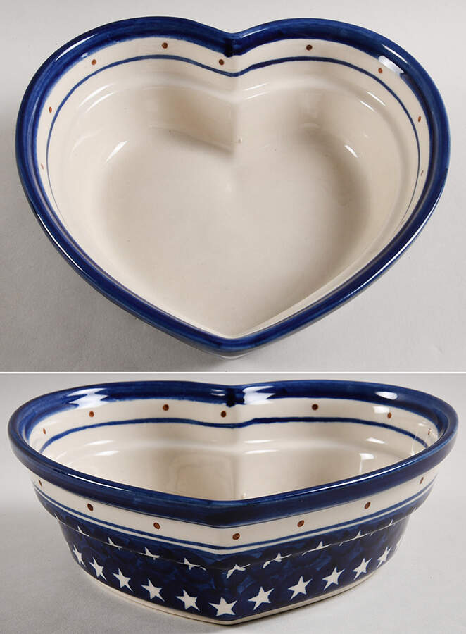 BOW73 8" Heart Shaped Bowl by BOLESLAWIEC-1