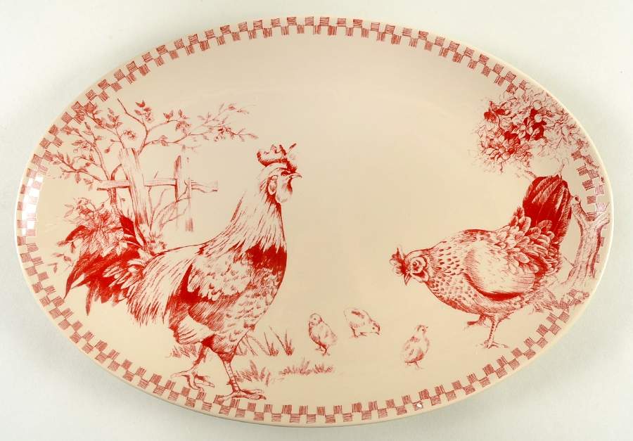 Chanticleer Country 13" Oval Serving Platter by BonJour-1