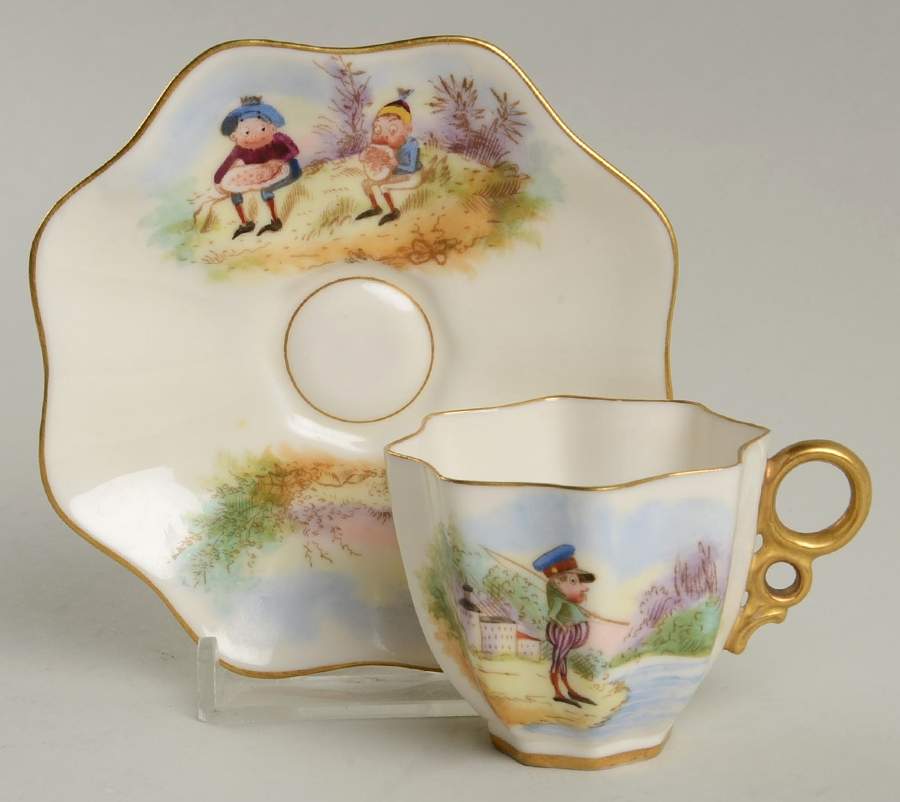 BLE12 Child's Cup & Saucer Set by Morgan Belleek (USA)-1