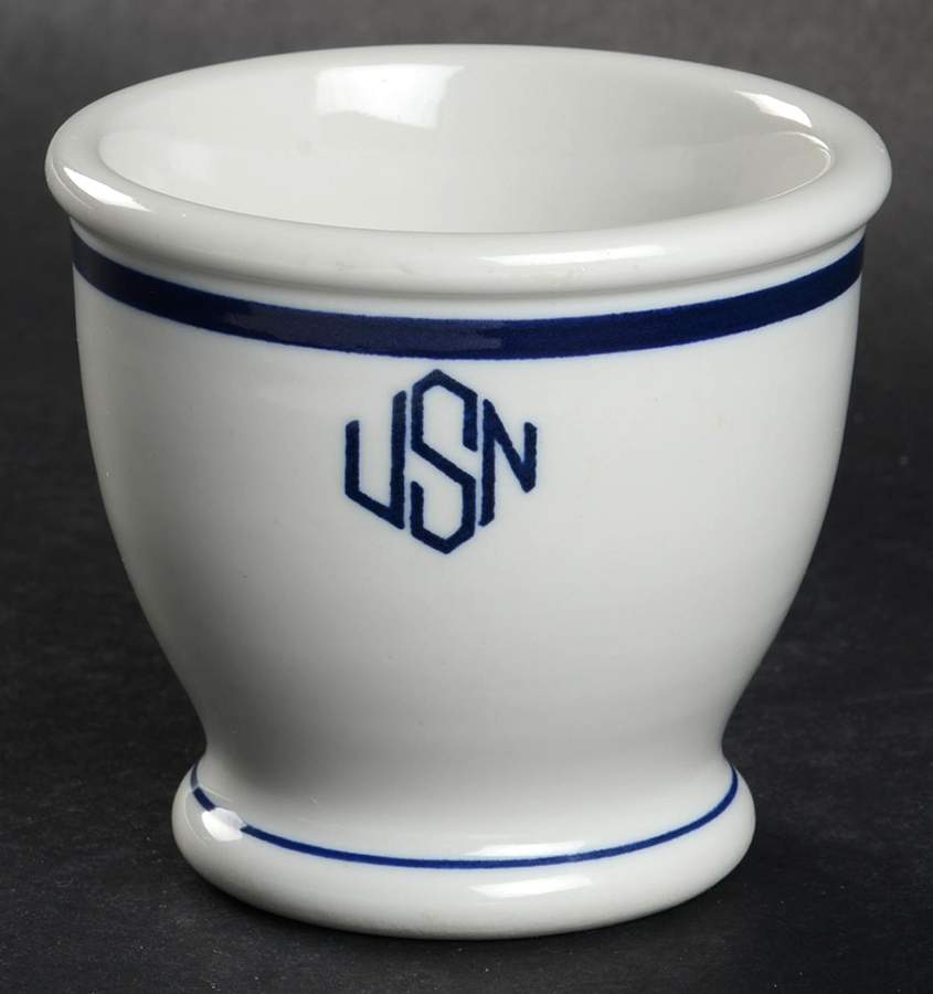 Us Navy Mess (Warrant Officer) Single Egg Cup by Buffalo Pottery-1