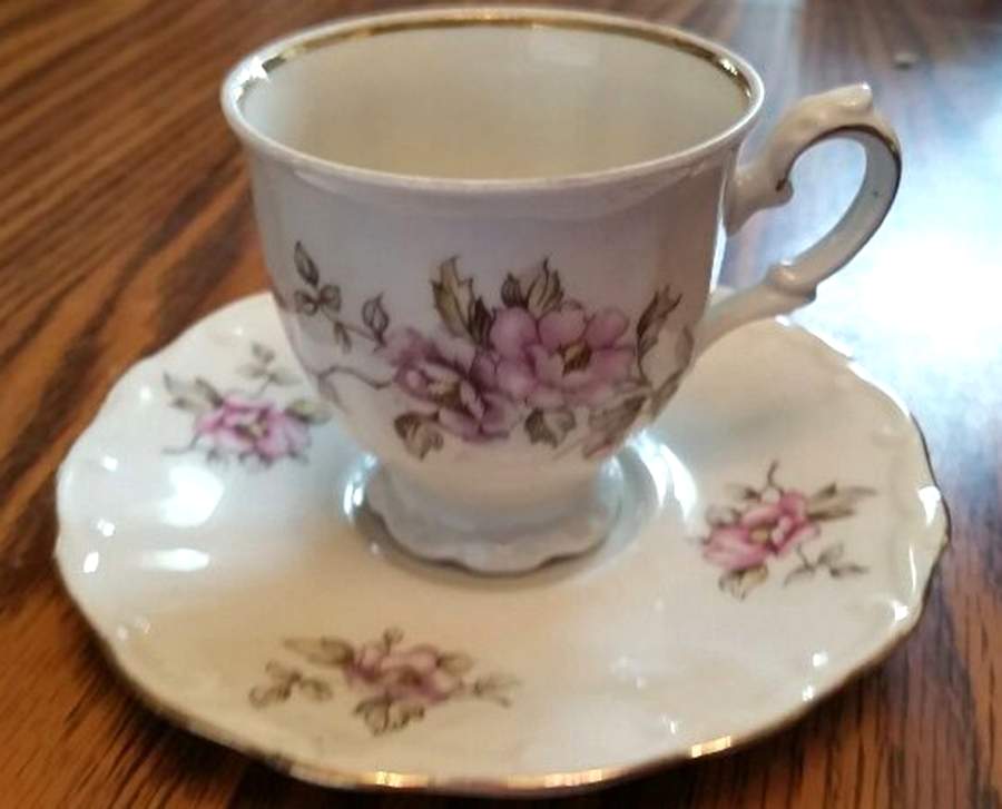 BTH291 Footed Cup & Saucer Set by Bareuther & Co-1