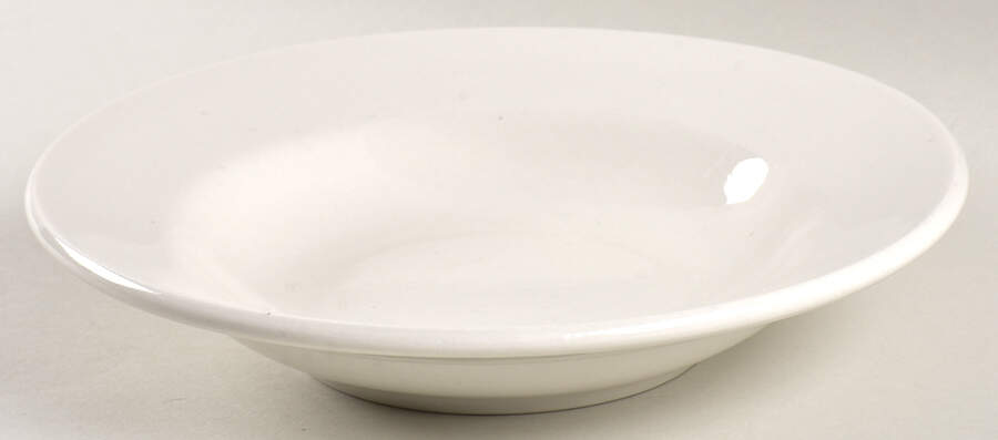 Cream White Rim Soup Bowl by Buffalo Pottery-1