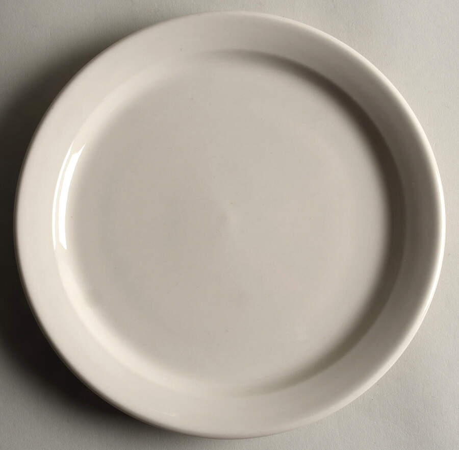 Cream White Luncheon Plate by Buffalo Pottery-1