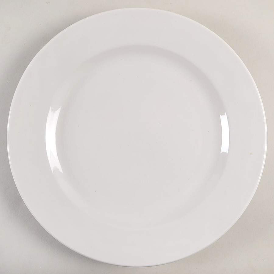 Cream White Dinner Plate by Buffalo Pottery-1