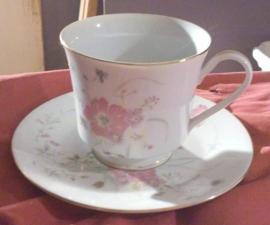 Flowertime Footed Cup & Saucer Set by Baum Brothers-1