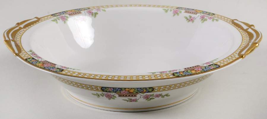 Winton (Design on Edge) 10" Round Vegetable Bowl by Bernardaud-1