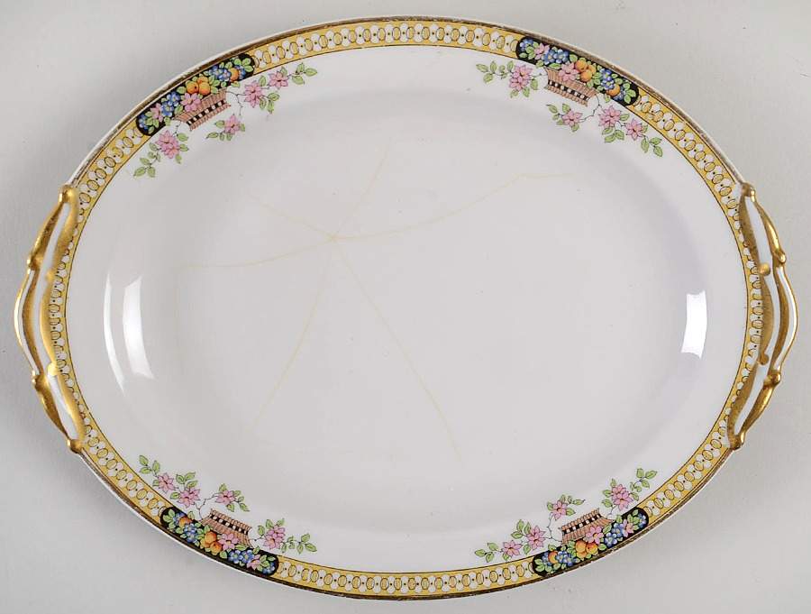 Winton (Design on Edge) 11" Oval Serving Platter by Bernardaud-1