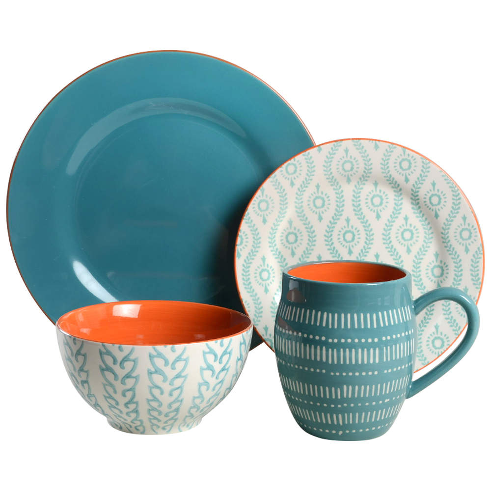 Tangiers Turquoise 4 Piece Place Setting by Baum Brothers-1