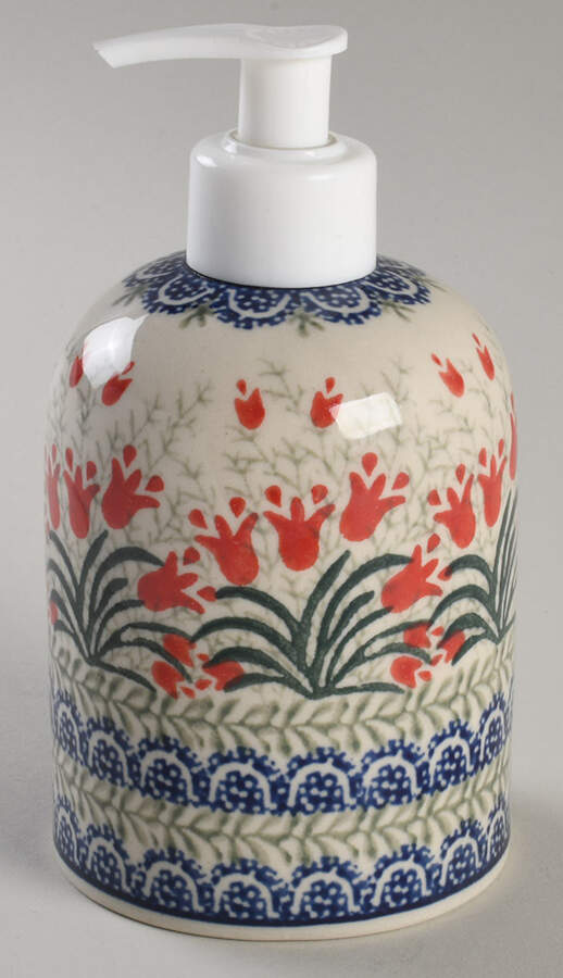 Red Tulip Lotion Dispenser by BOLESLAWIEC-1