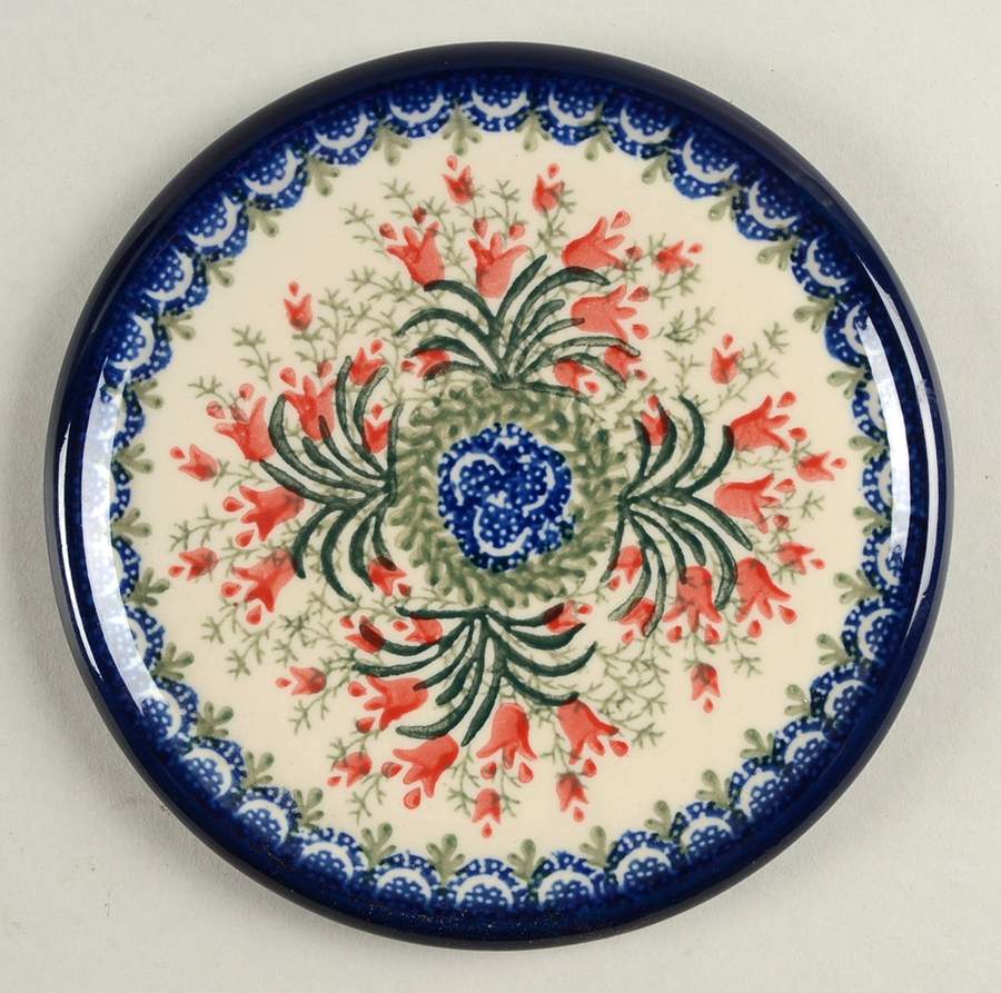 Red Tulip Tea Tile by BOLESLAWIEC-1