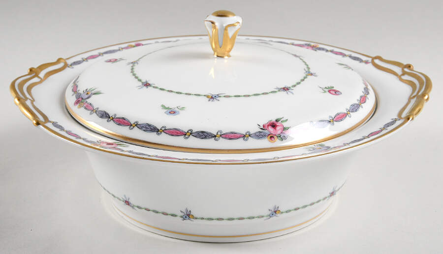 Pompadour Round Covered Vegetable by Bernardaud-1