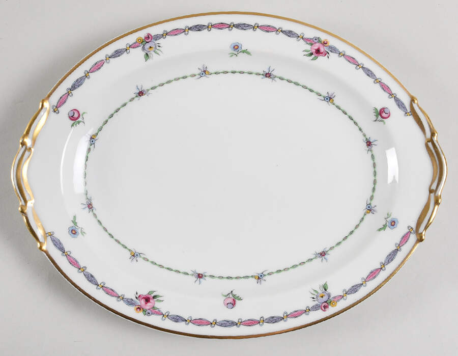 Pompadour 11" Oval Serving Platter by Bernardaud-1