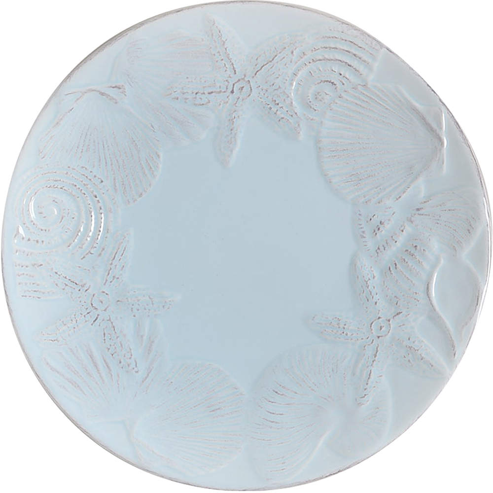 Seahorse and Seashell Menagerie Blue Salad Plate by Blue Sky-1