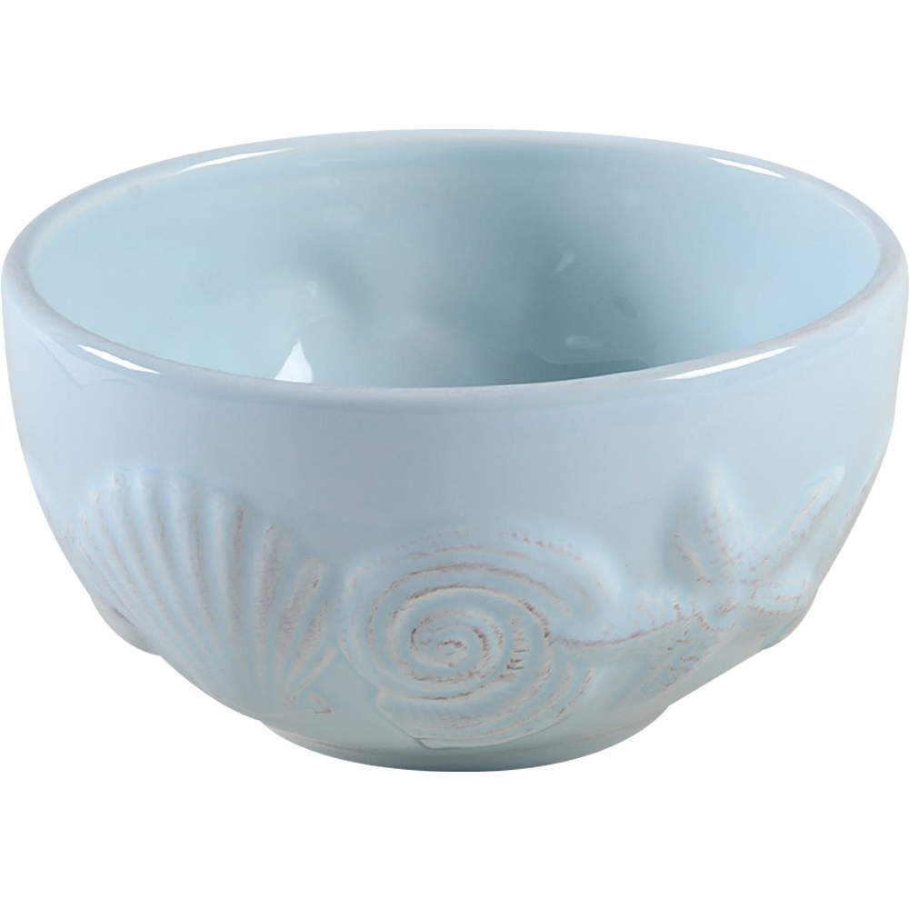 Seahorse and Seashell Menagerie Blue Soup/Cereal Bowl by Blue Sky-1