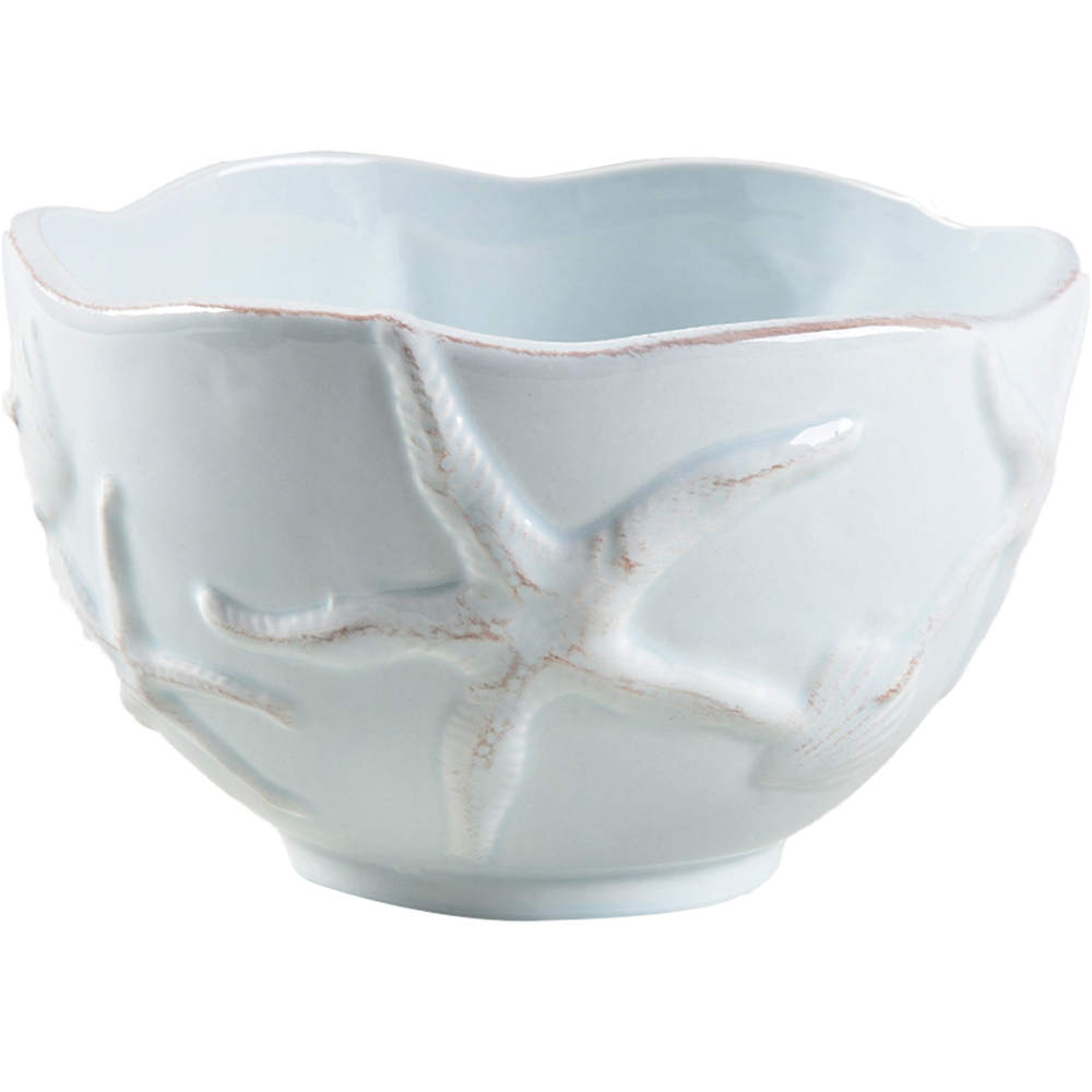 Seahorse and Seashell Menagerie Blue Soup/Cereal Bowl by Blue Sky-1