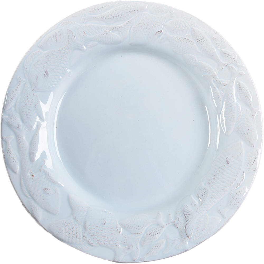 Seahorse and Seashell Menagerie Blue Dinner Plate by Blue Sky-1