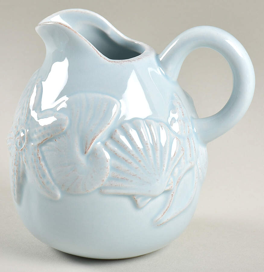 Seahorse and Seashell Menagerie Blue Creamer by Blue Sky-1