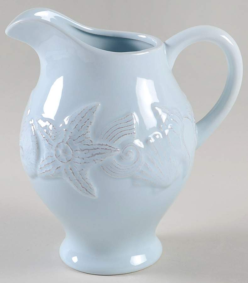 Seahorse and Seashell Menagerie Blue 38 Oz Pitcher by Blue Sky-1