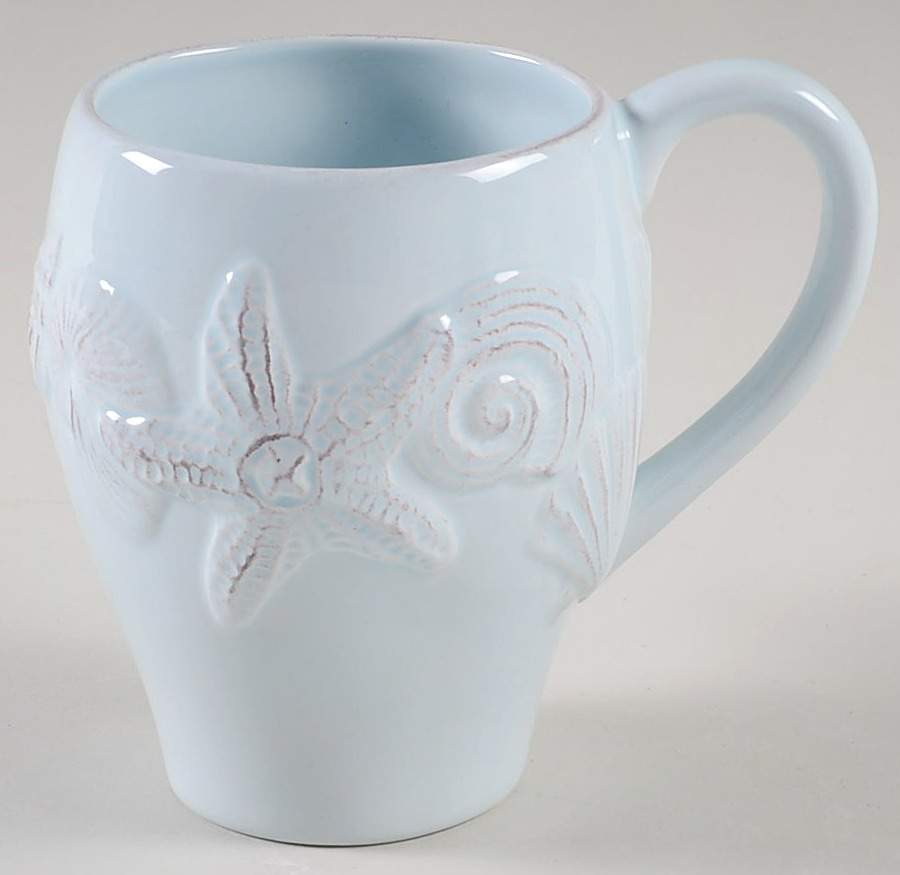 Seahorse and Seashell Menagerie Blue Mug by Blue Sky-1
