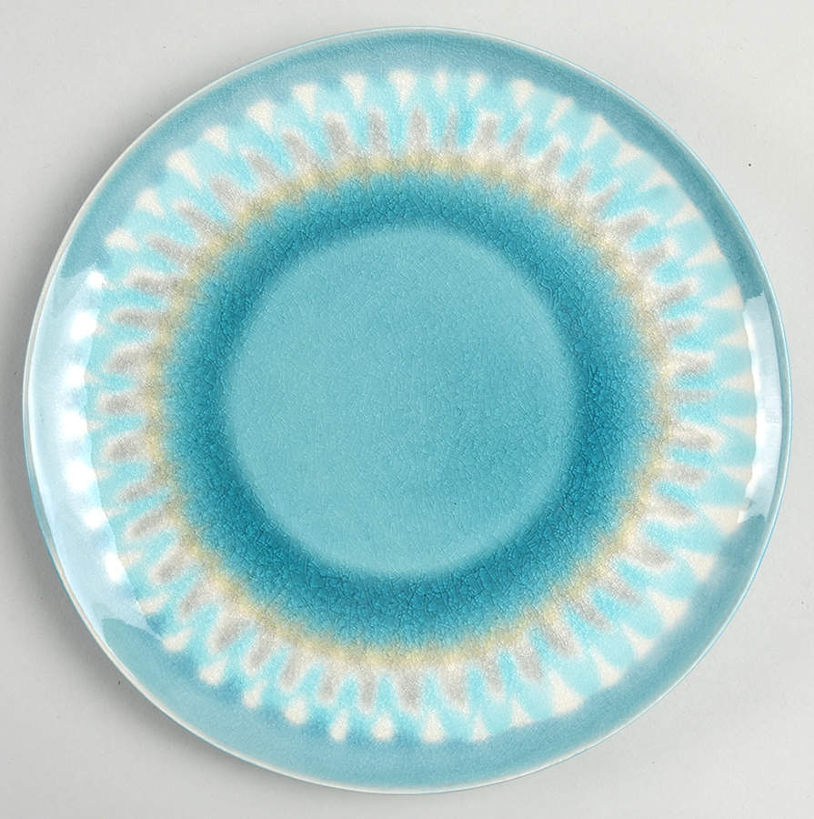 Shibori Aqua Salad Plate by Baum Brothers-1