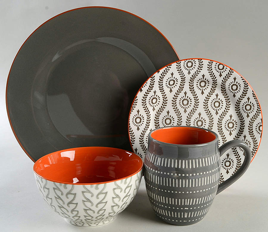 Tangiers Gray 4 Piece Place Setting by Baum Brothers-1