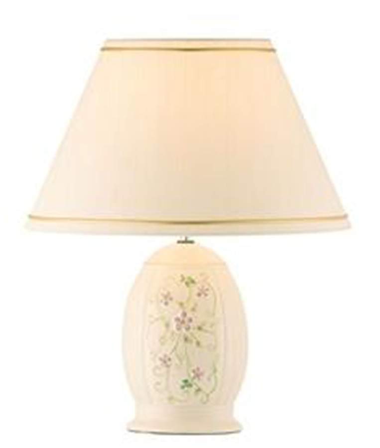 Irish Flax 19" Electric Lamp & Shade by Belleek Pottery (Ireland)-1