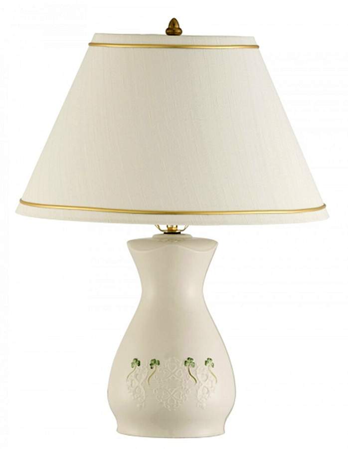 Shamrock Lace 19" Electric Lamp & Shade by Belleek Pottery (Ireland)-1