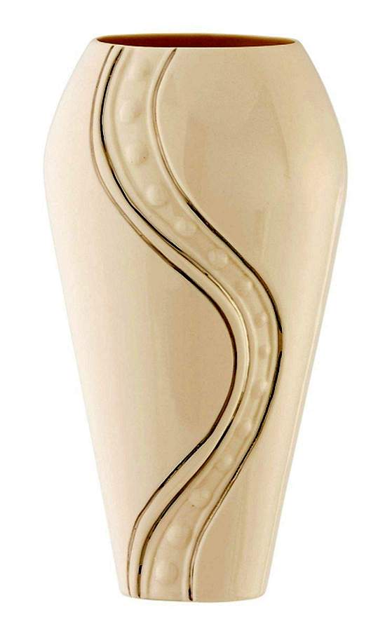Silver Ripple 12" Vase by Belleek Pottery (Ireland)-1