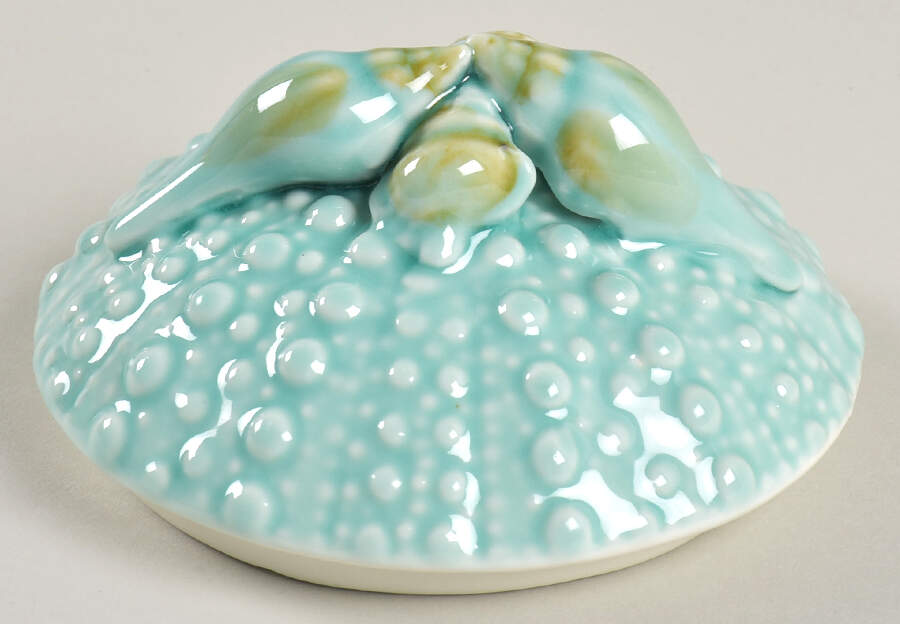 Turquoise Urchin Lid for 5" Round Box by Blue Sky-1