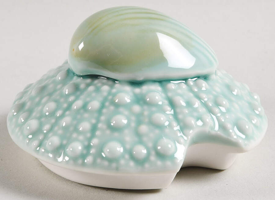 Turquoise Urchin Lid for Sugar Bowl by Blue Sky-1