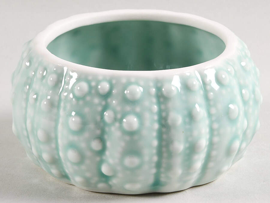 Turquoise Urchin Sugar Bowl No Lid by Blue Sky-1