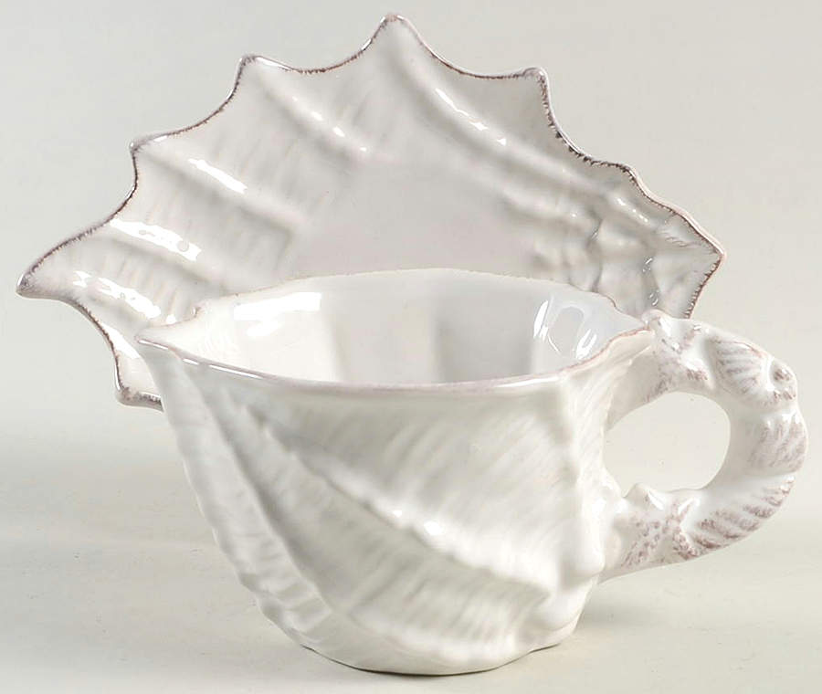Seawave White Flat Cup & Saucer Set by Blue Sky-1