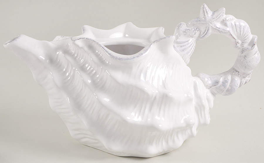 Seawave White Teapot No Lid by Blue Sky-1