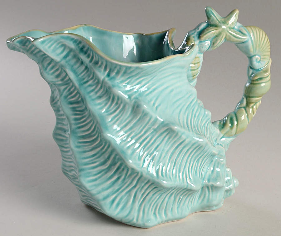 Seawave Turquoise Blue Large Pitcher by Blue Sky-1