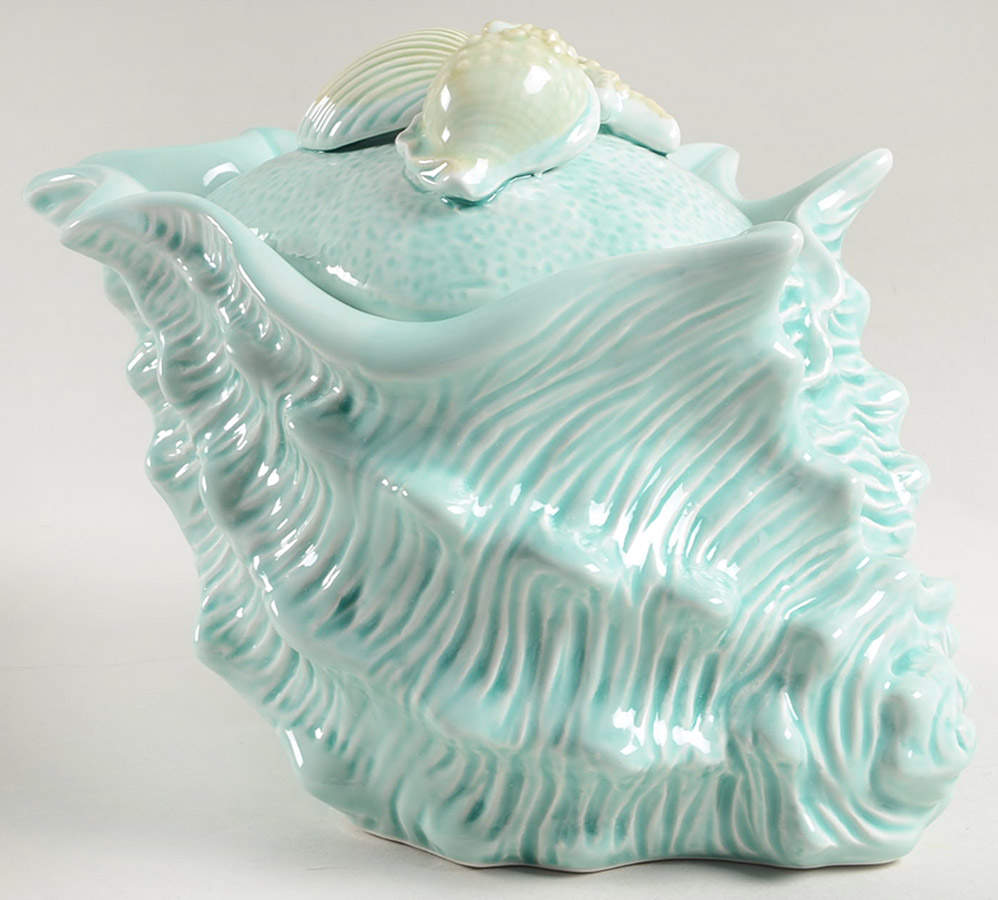 Seawave Turquoise Blue Storage Jar & Lid by Blue Sky-1