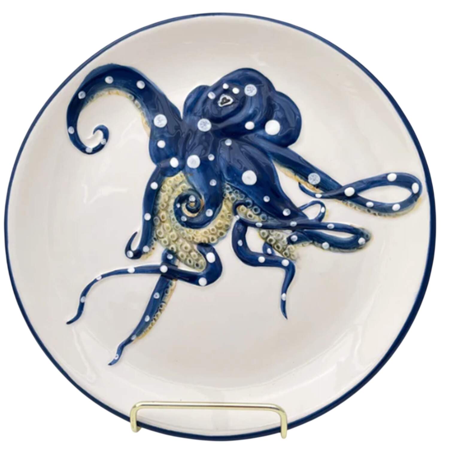 Octopus Blue Salad Plate by Blue Sky-1