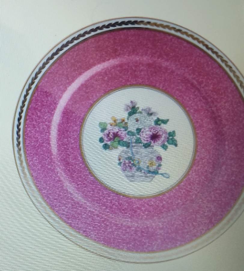 BER415 Maroon Dinner Plate by Bernardaud-1