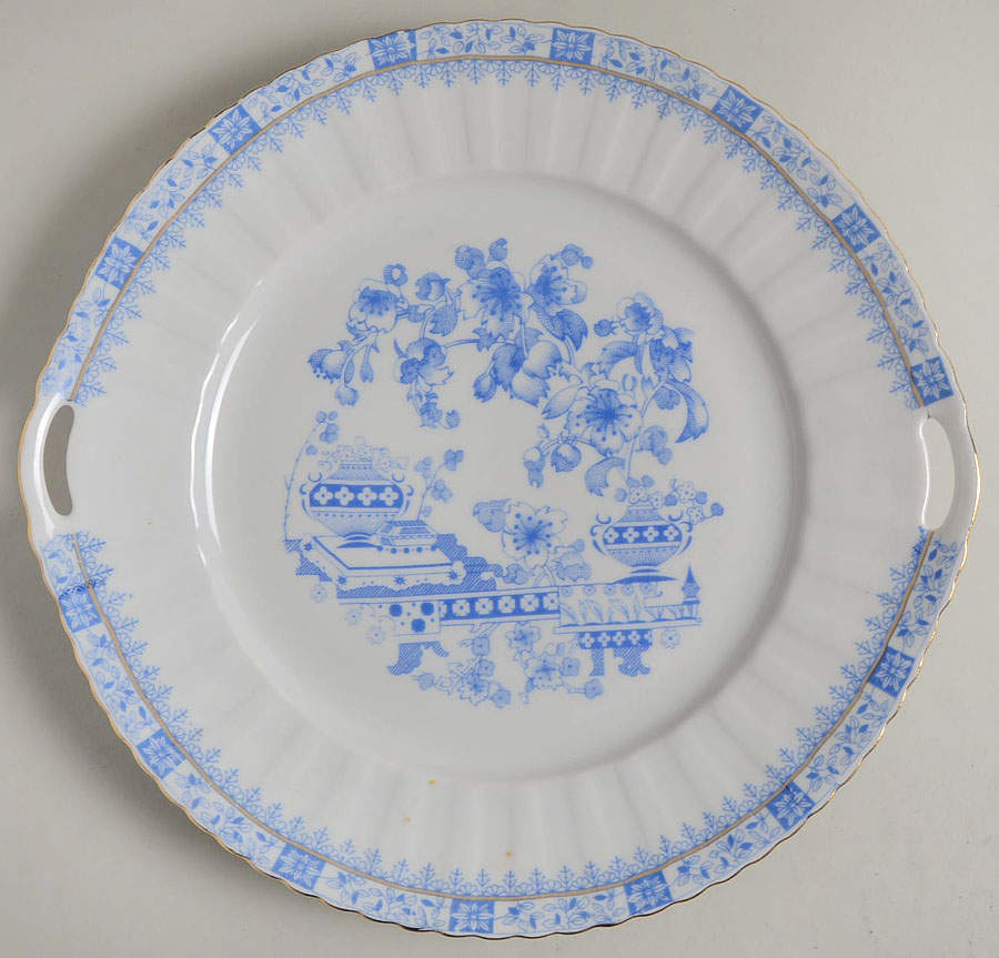 China Blau Handled Cake Plate by Bavaria-1