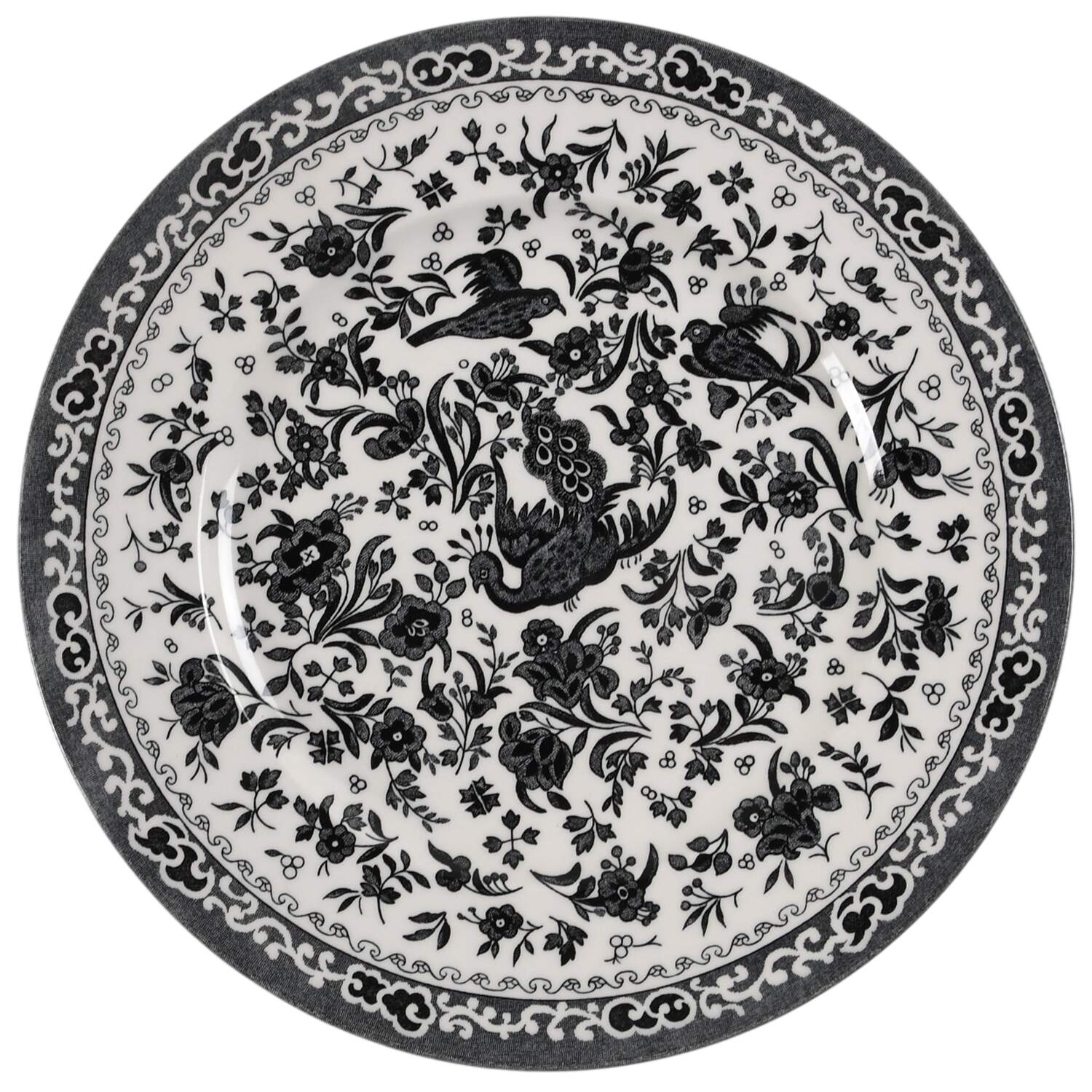 Regal Peacock Black Luncheon Plate by Burgess & Leigh-1