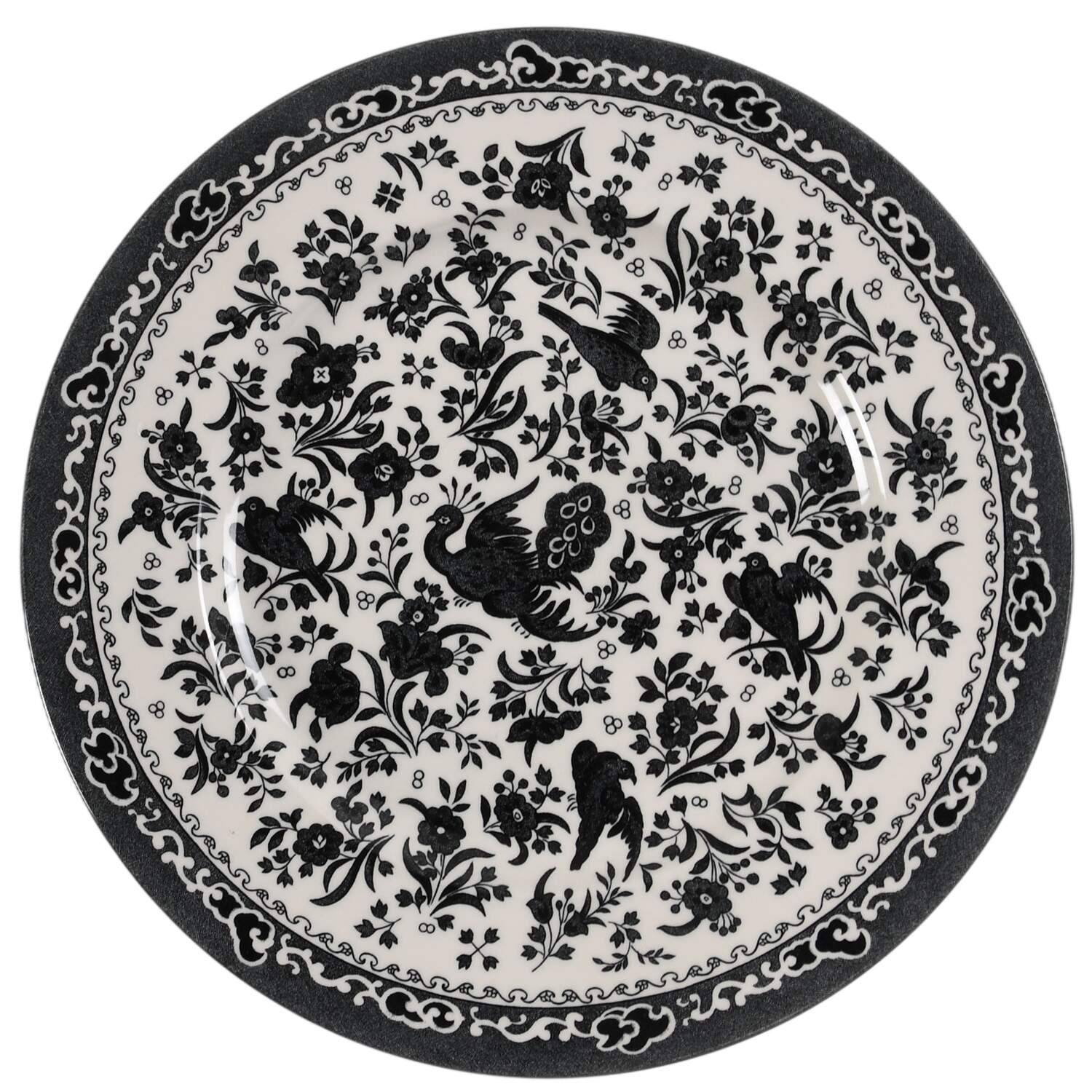 Regal Peacock Black Dinner Plate by Burgess & Leigh-1
