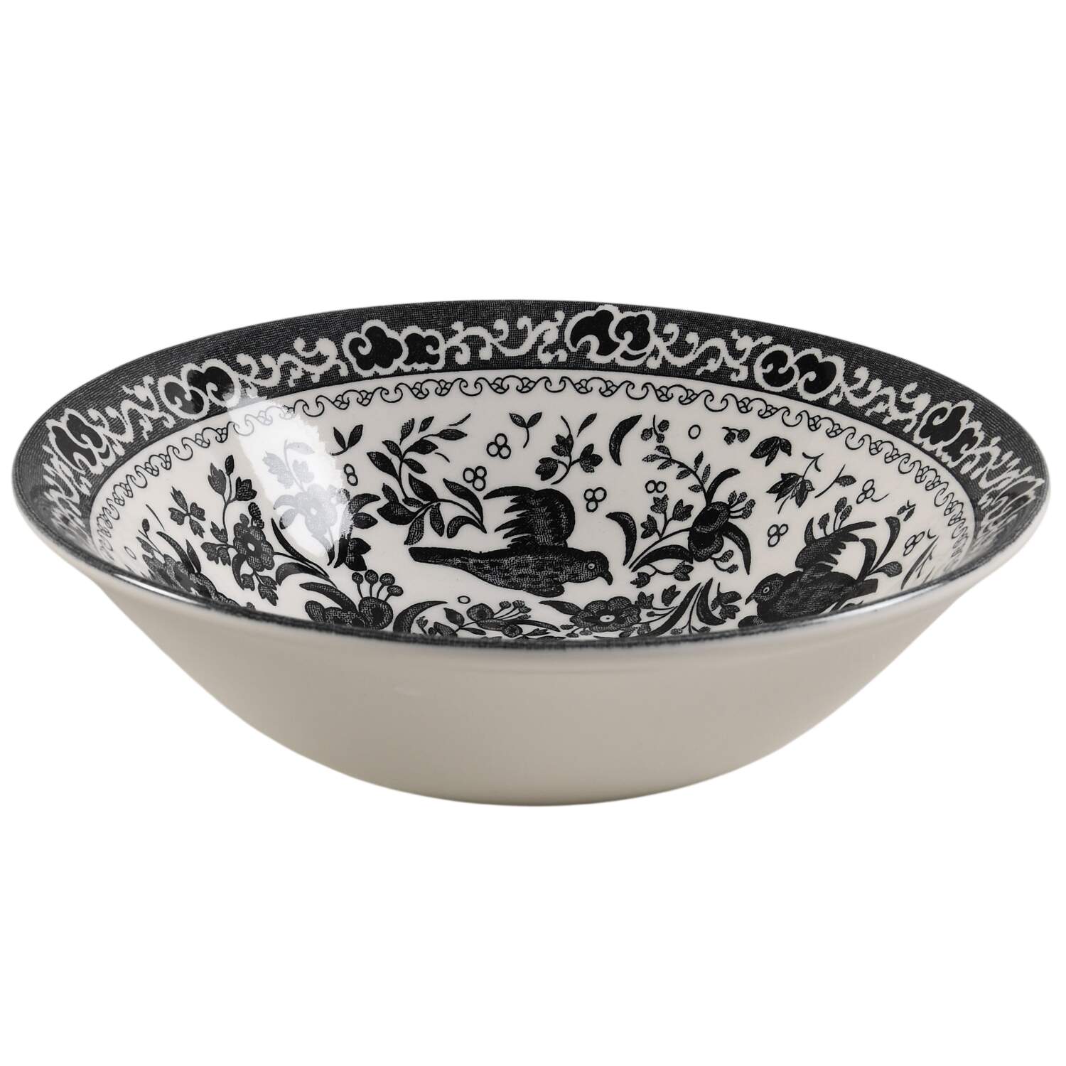 Regal Peacock Black Coupe Cereal Bowl by Burgess & Leigh-1