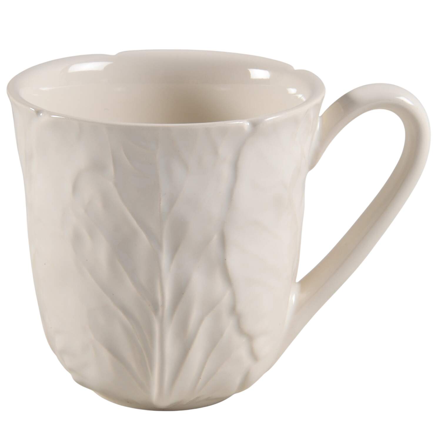 Cabbage Beige (Branco) Mug by Bordallo Pinheiro-1