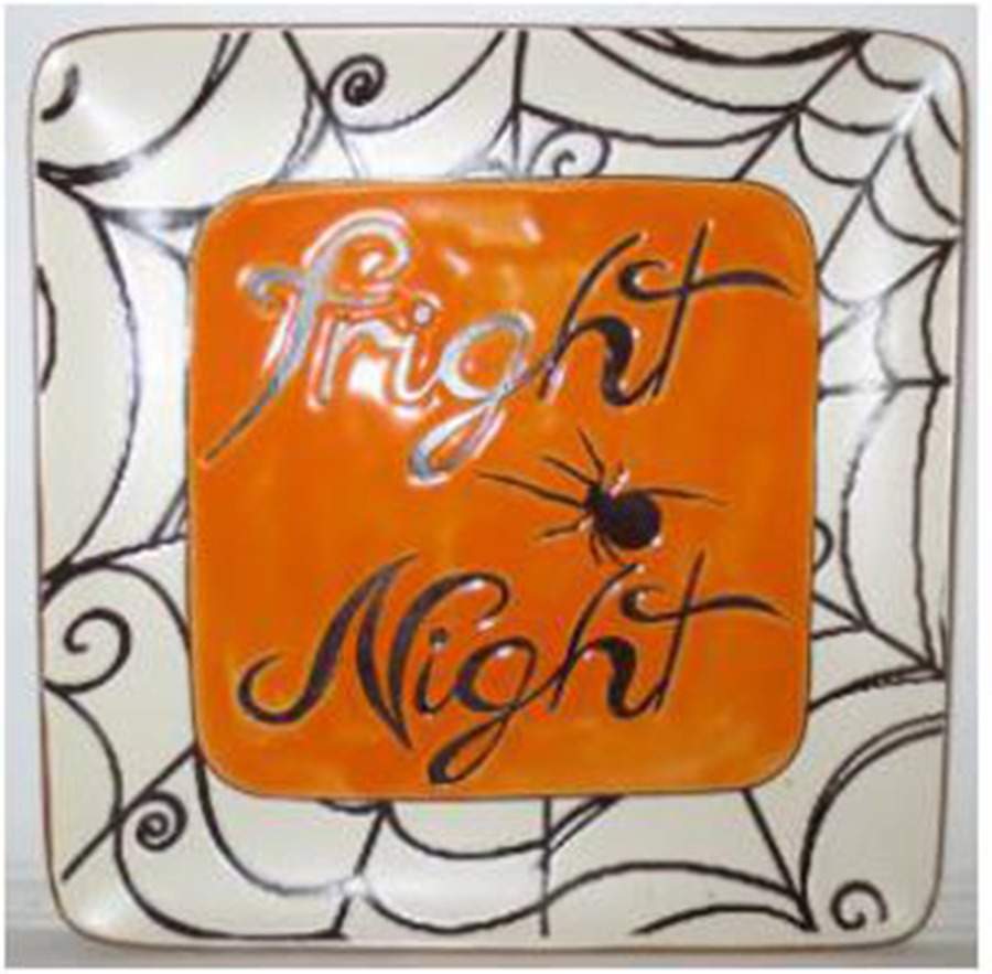 Spooky Night Square Appetizer Plate by Spectrum-1