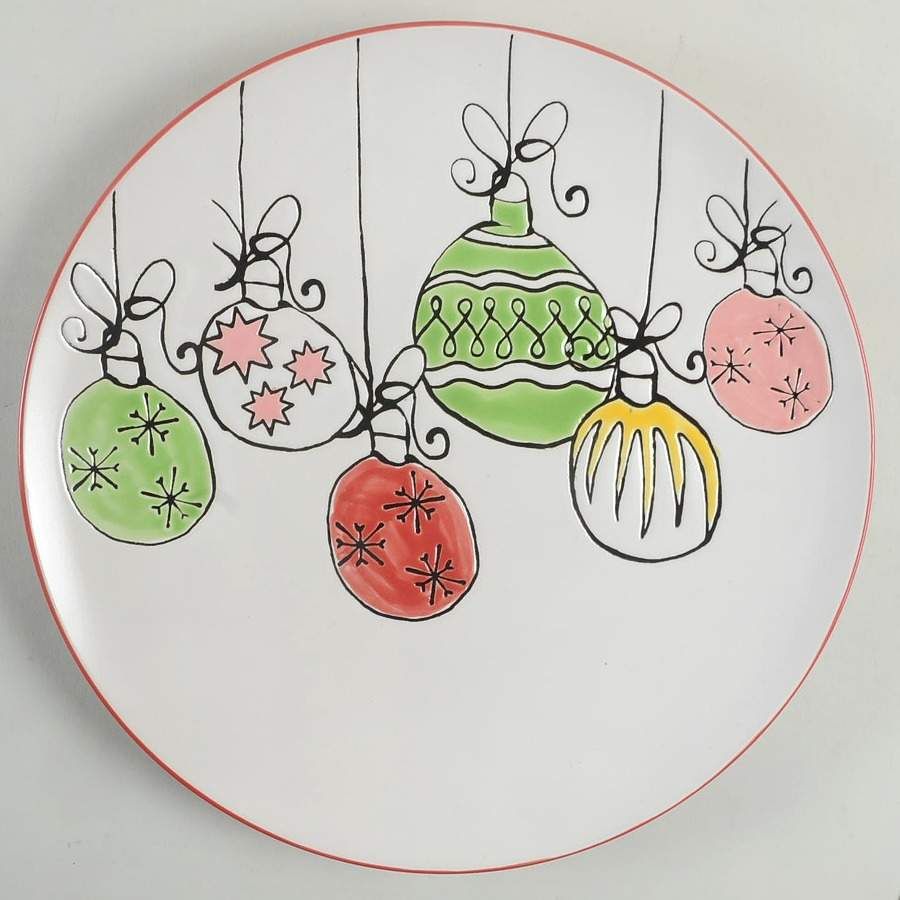 Retro Ornaments Dinner Plate by Blue Sky-1