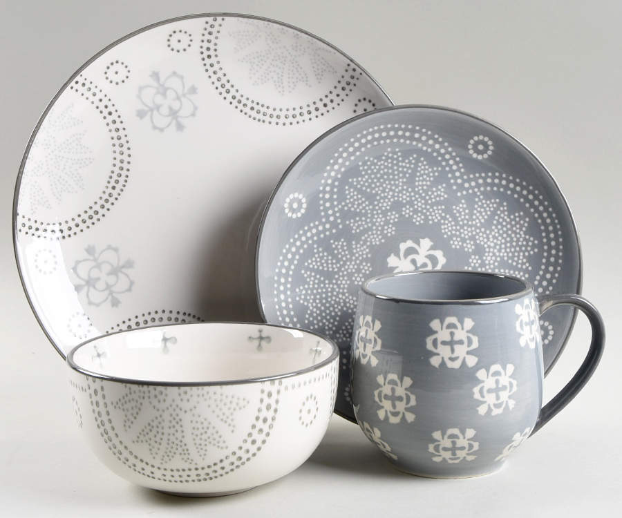 Phara Grey 4 Piece Place Setting by Baum Brothers-1