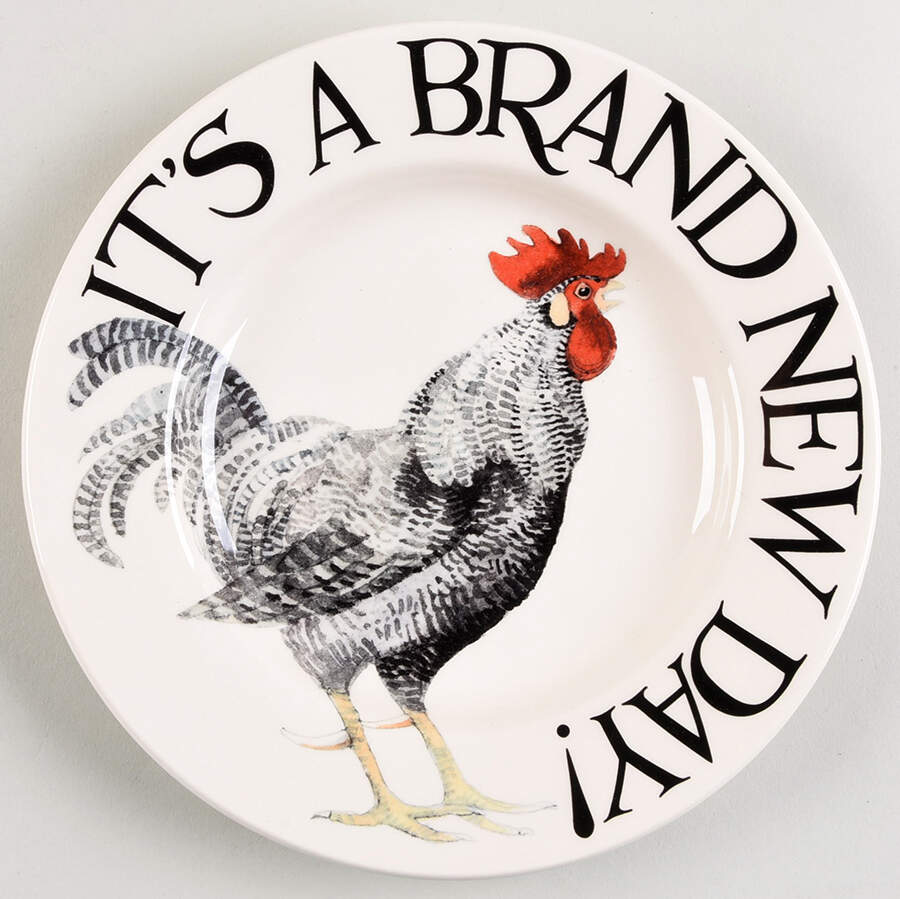 Rise and Shine (Black Text) Salad Plate by Emma Bridgewater-1