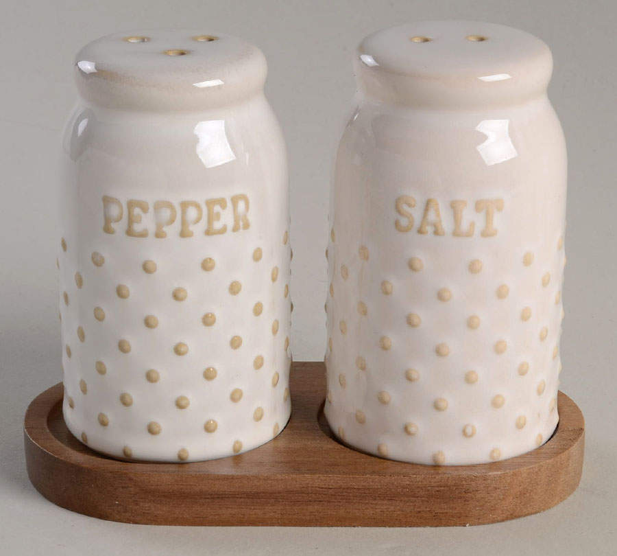Modern Farmhouse Salt & Pepper Set w/Wood Tray by Better Homes and Gardens-1