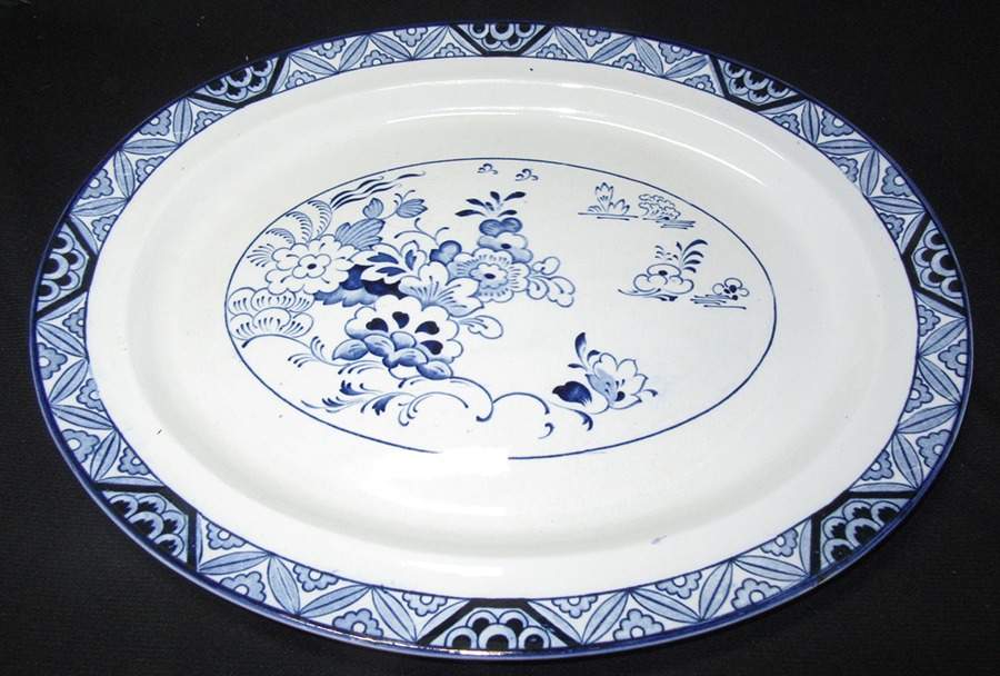 Netherlands Blue 12" Oval Serving Platter by Booths-1