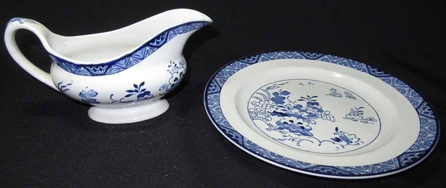 Netherlands Blue Gravy Boat & Underplate by Booths-1