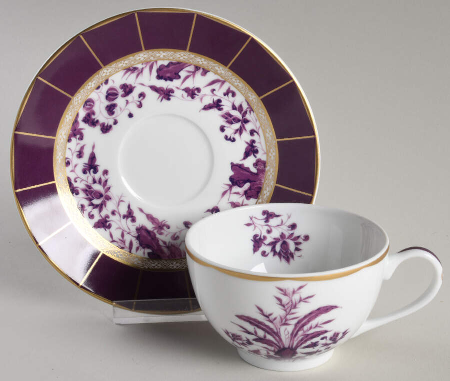Prunus Flat Cup & Saucer Set by Bernardaud-1